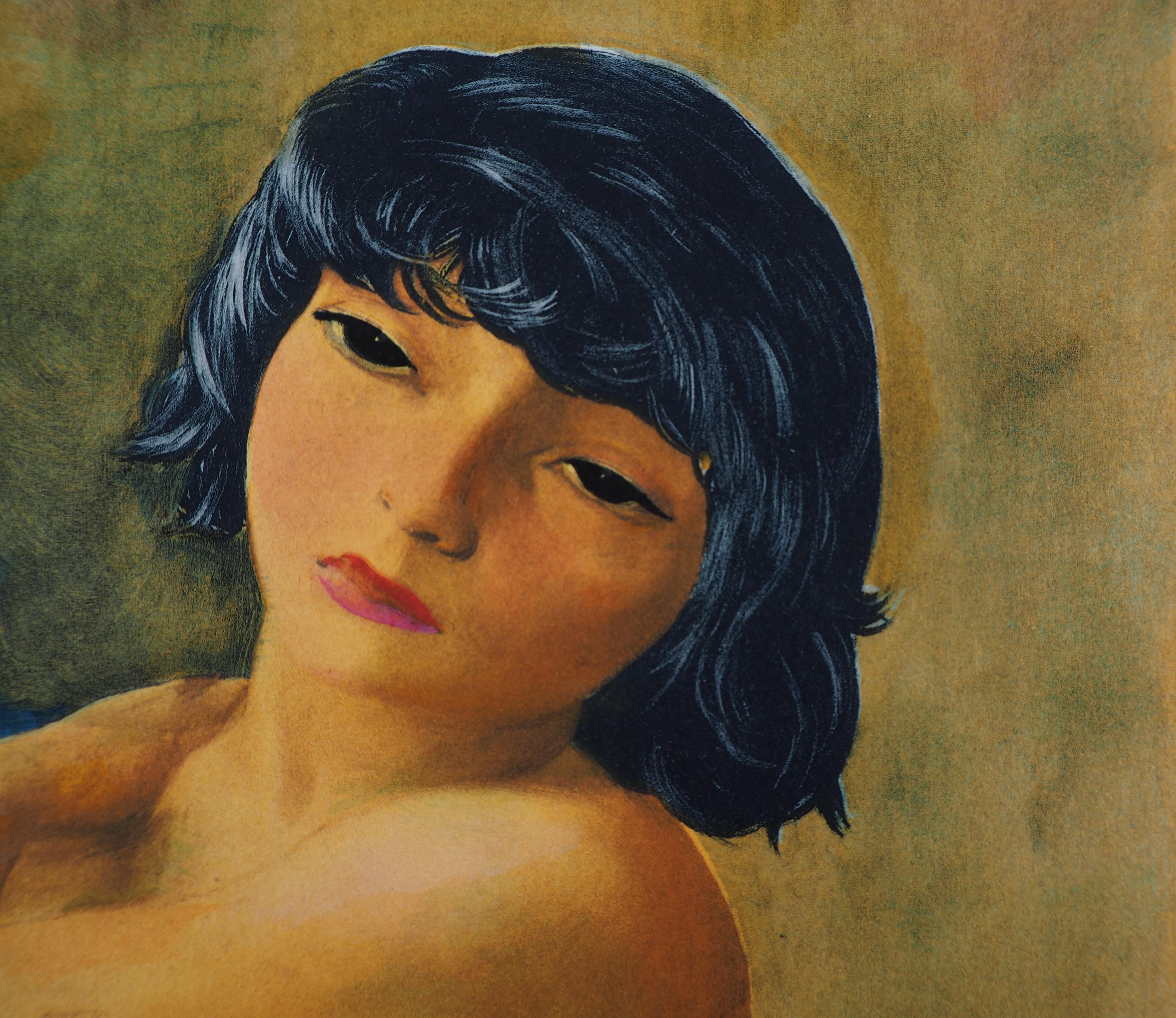 Dreaming Nude - Lithograph - Modern Print by Moise Kisling