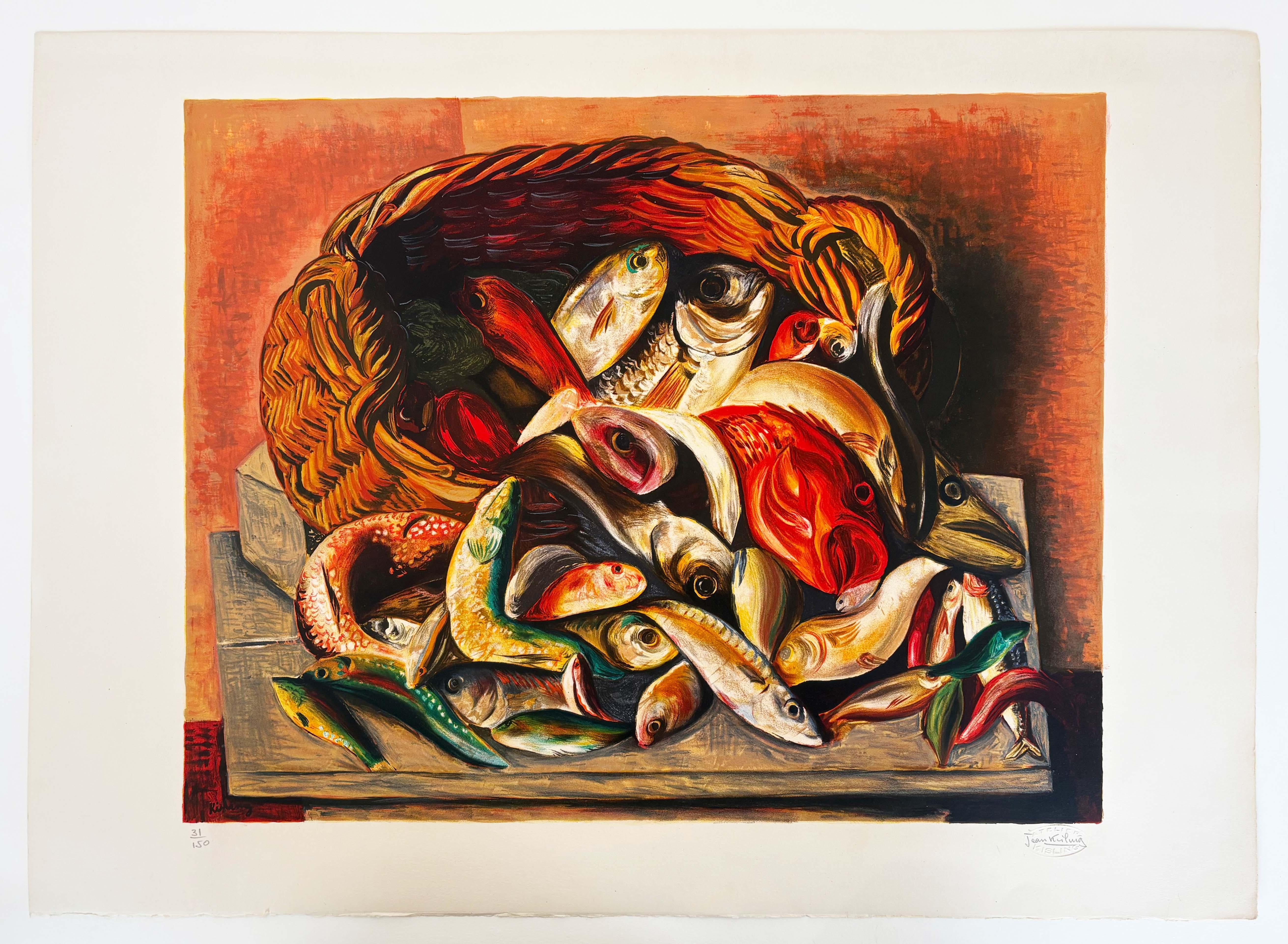 Pescado en la cesta - Print de Moise Kisling