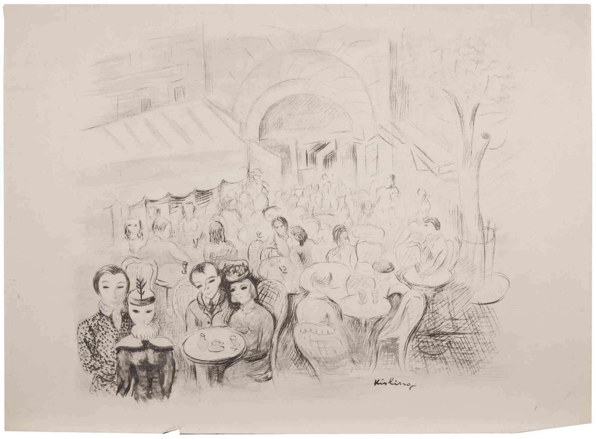 Kawiarnia la rotonde ist ein modernes Kunstwerk, das von Moïse Kisling realisiert wurde.

Schwarz-Weiß-Lithographie.

Signiert auf der Platte.

Polnischer Maler (Krakau 1891 - Sanary-sur-Mer, Var, 1953), eingebürgerter Franzose. Er war Schüler von