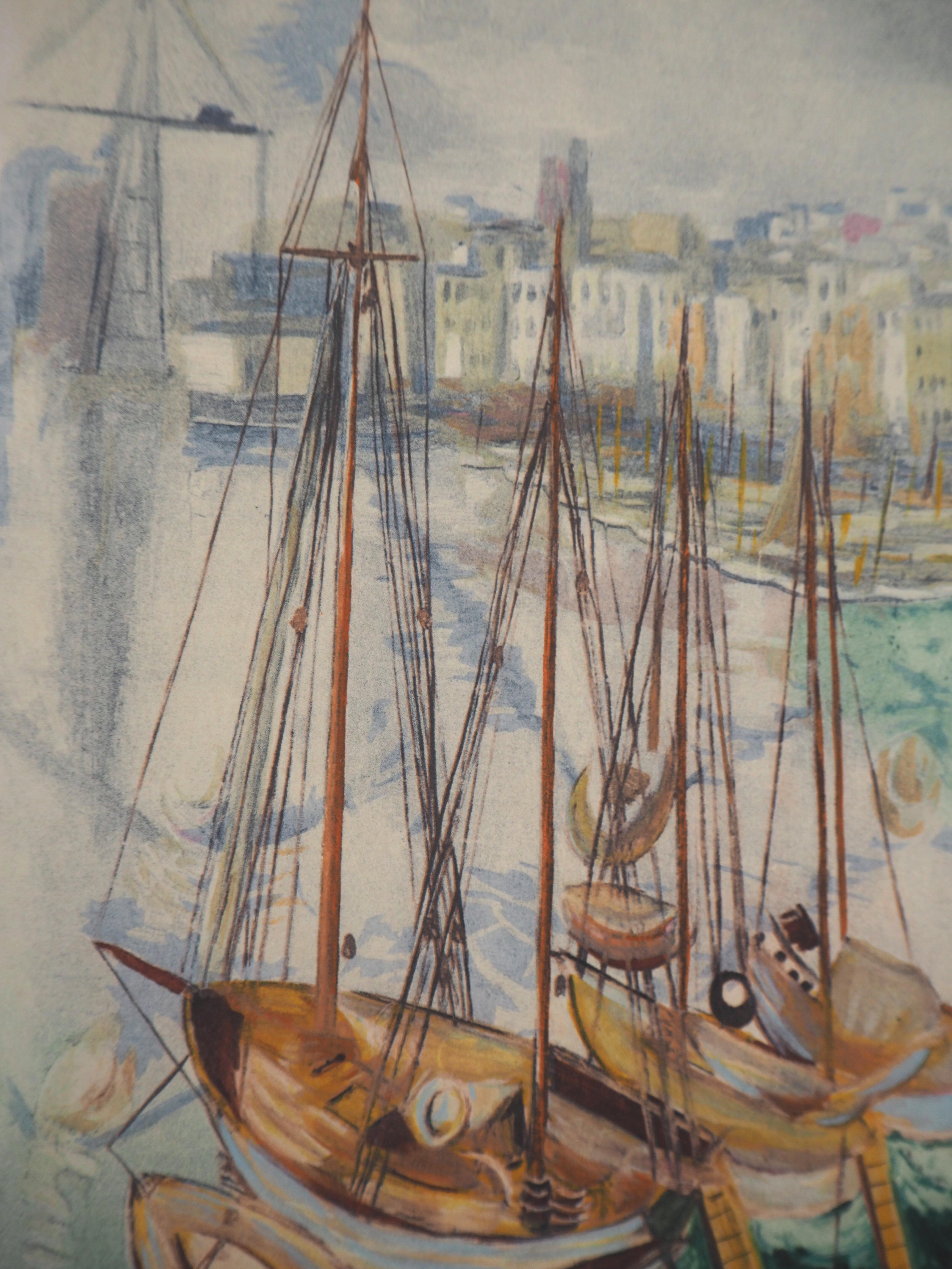 Moise KISLING
Sailing Boats in French Harbour

Original Lithograph
Printed signature in the plate
On Arches vellum
38 x 28 cm (c. 15 x 11 inches)

Excellent condition