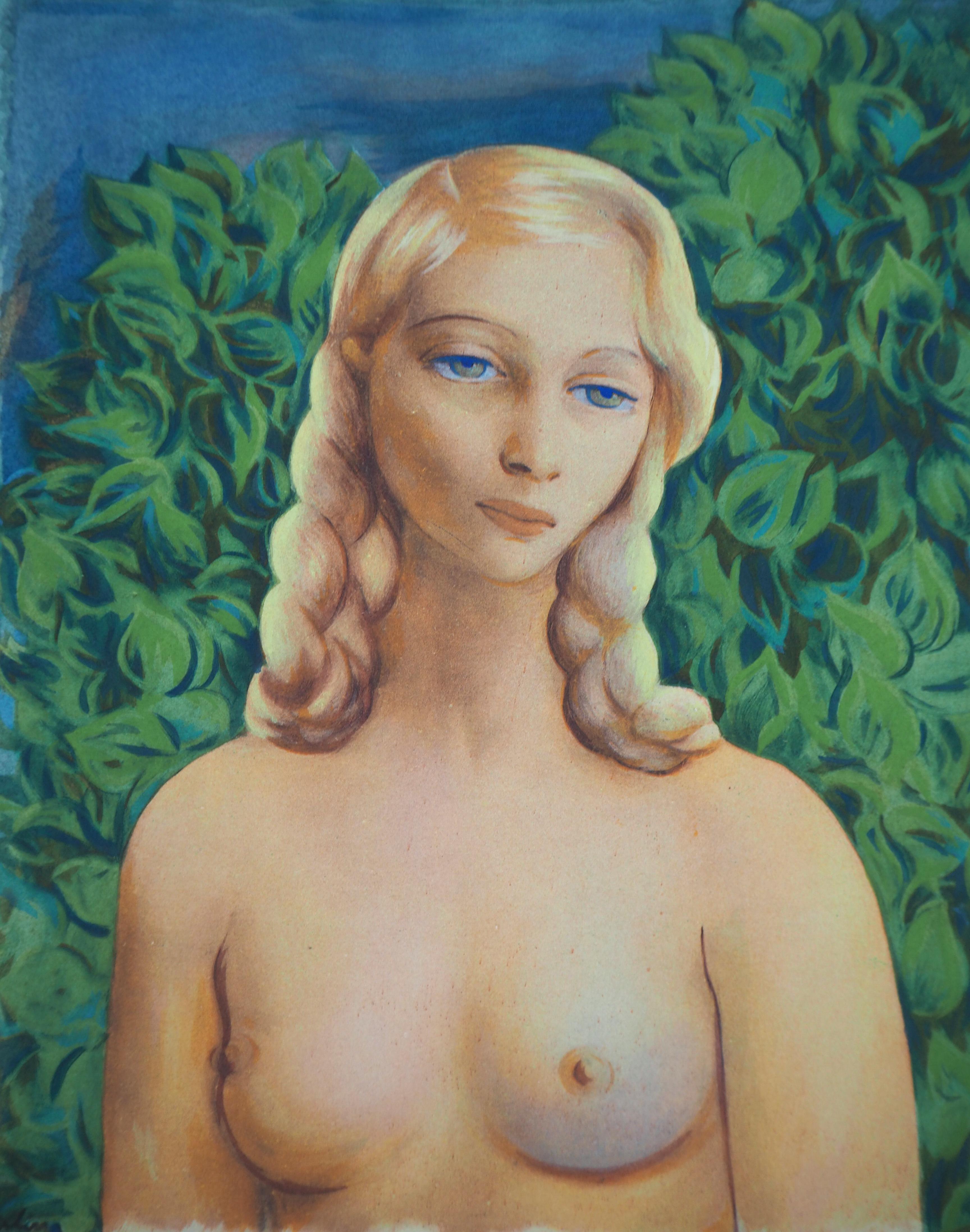 The Blond-haired Young Woman - Original Lithograph - Modern Print by Moise Kisling