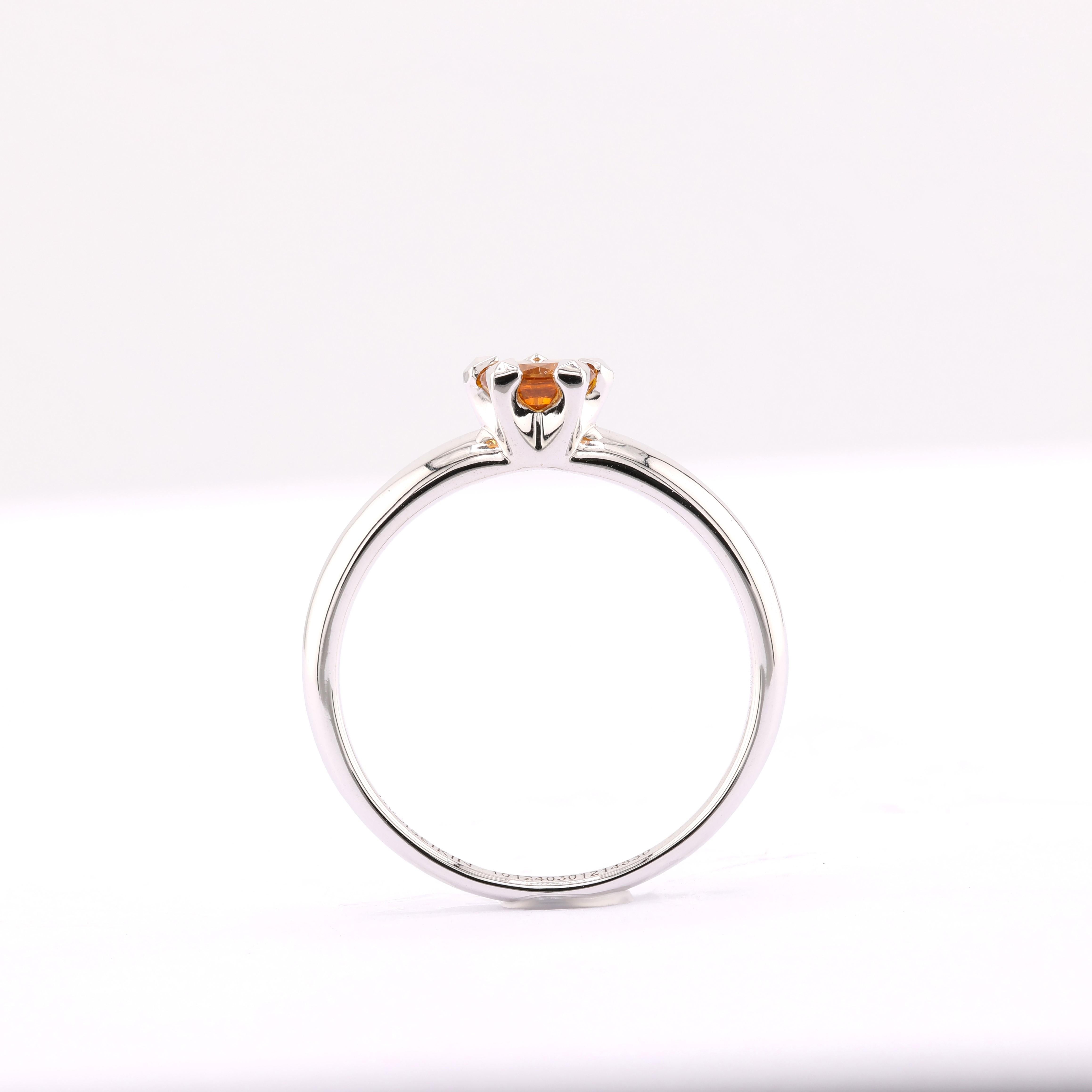 Round Cut MOISEIKIN 0.68ct Yellow Sapphire Star Ring For Sale