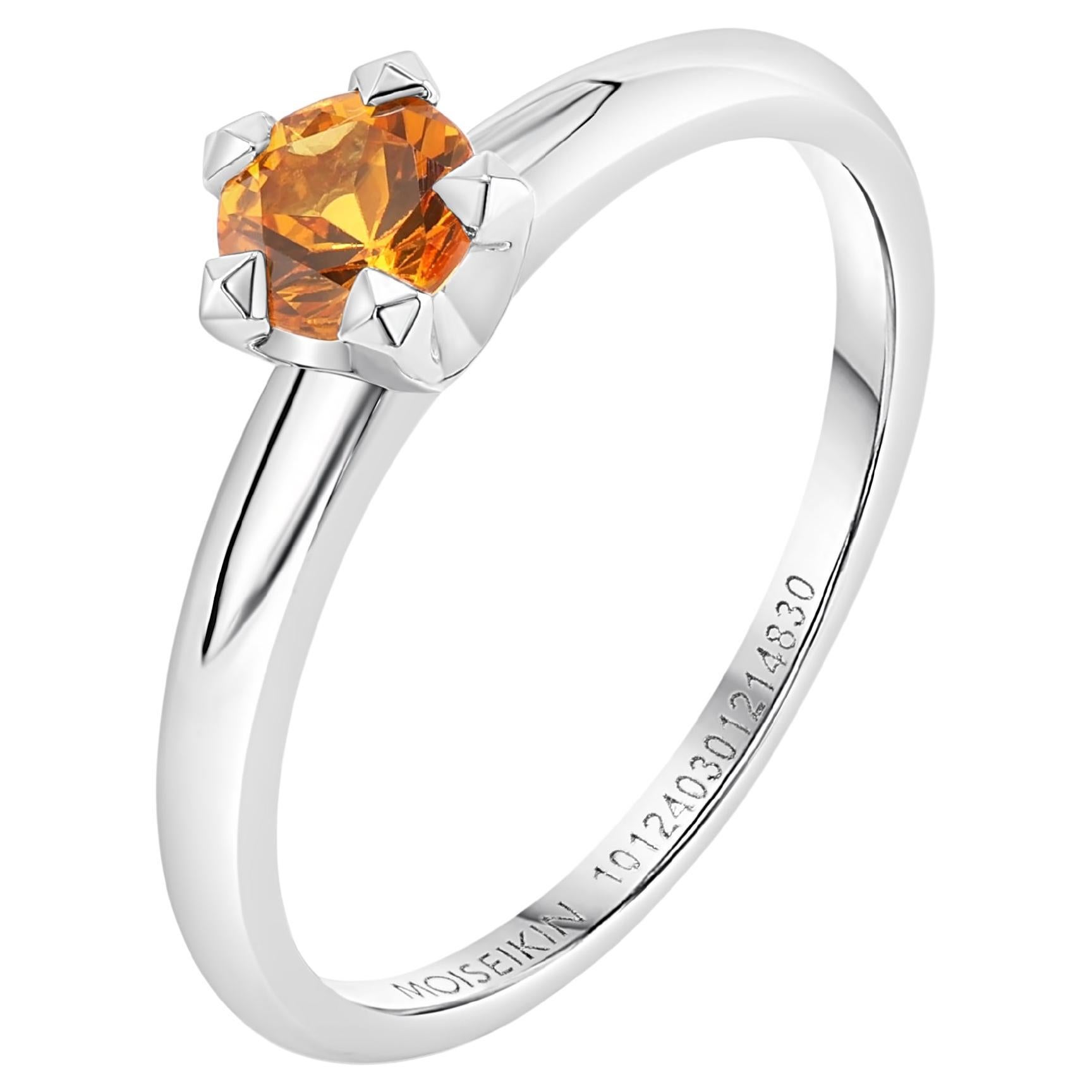MOISEIKIN 0.68ct Yellow Sapphire Star Ring For Sale