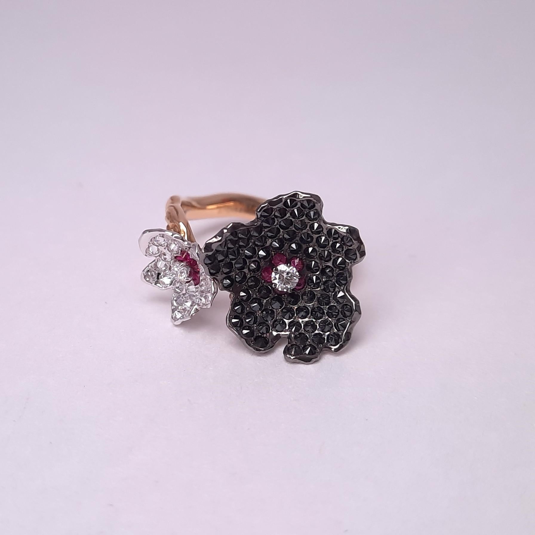 The early flowering almond tree heralds the beginning of spring and new life. Being the symbol of hope, abiding love and friendship, Almond Blossoms Collection by MOISEIKIN is a hymn to the Woman’s Beauty. 

This feminine flower ring consists of