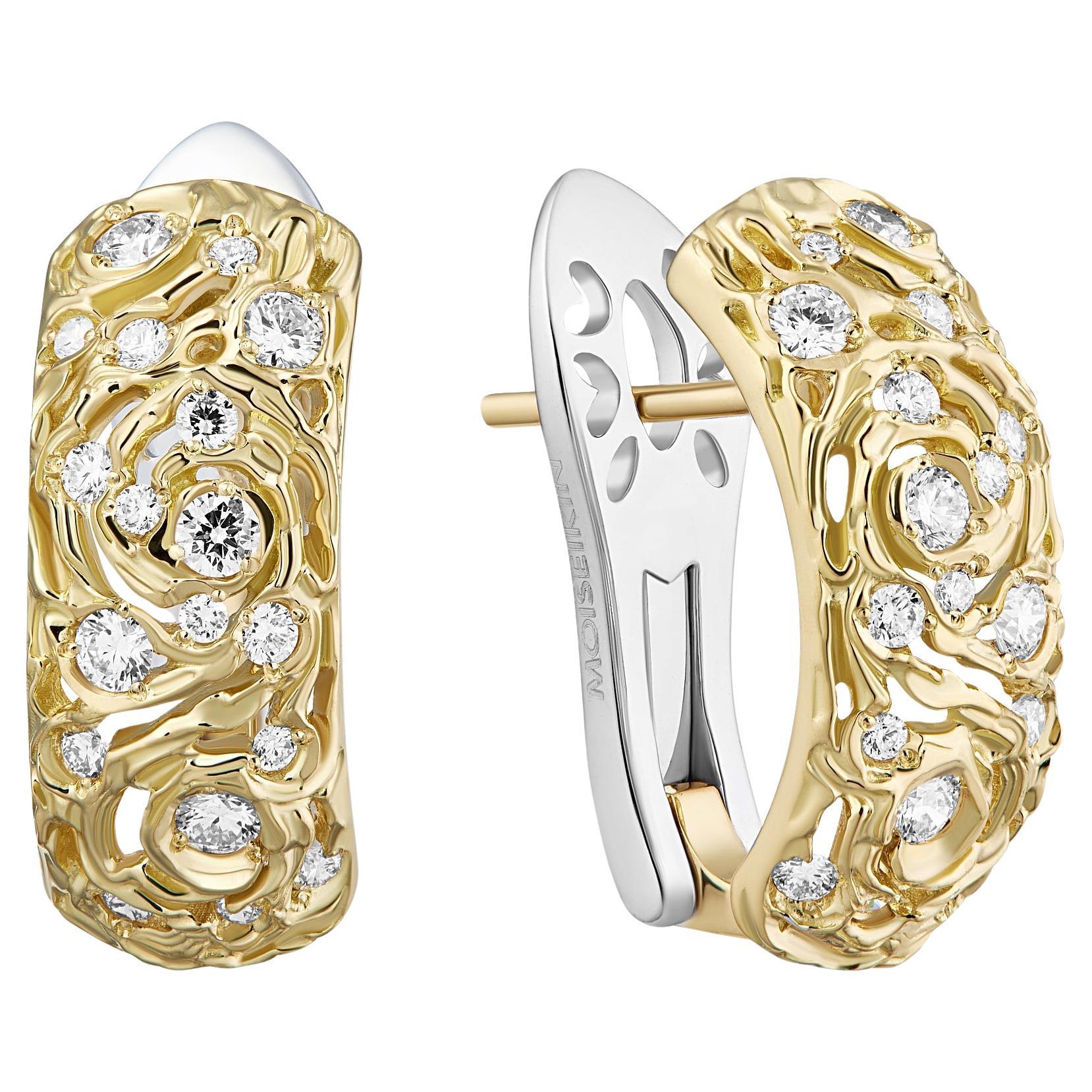 Moiseikin 18 Karat Gold Diamond Starry Night Earrings For Sale