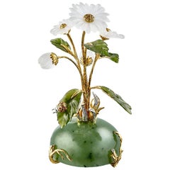 Moiseikin 18 Karat Gold Blume Miniatur Chamomile Innendekoration