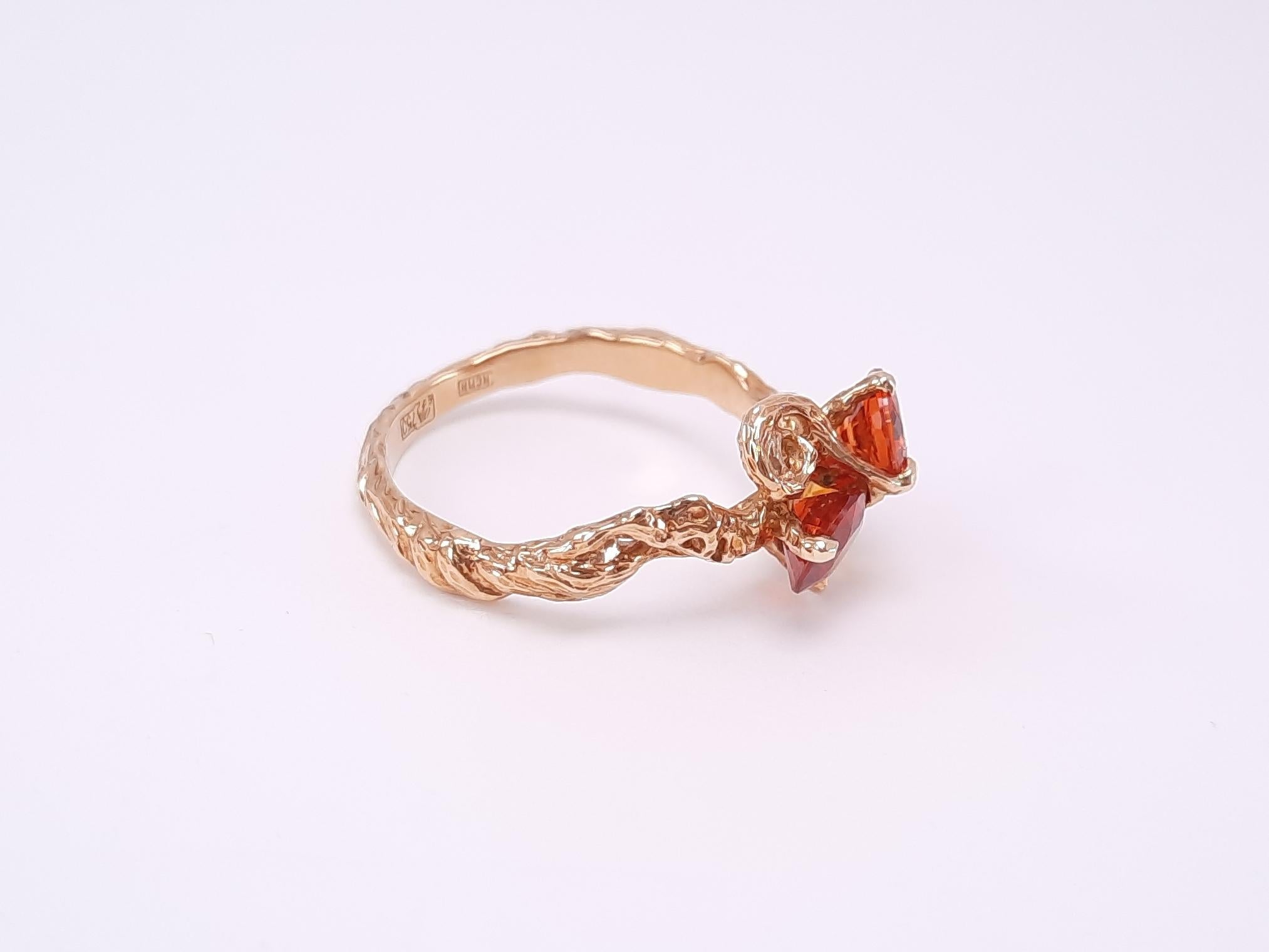 Round Cut MOISEIKIN 18 Karat Gold Handmade Fancy Sapphire Starry Night Ring For Sale
