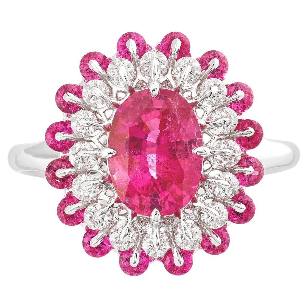 MOISEIKIN 18 Karat White Gold 2.10ct No Heat Spinel Cocktail Ring For Sale