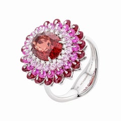 MOISEIKIN Bague Cocktail en or blanc 18 carats 3.54ct Rubis No Heat