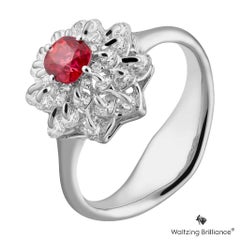 Moiseikin 18 Karat White Gold Burmese Neon Spinel Diamond Ring