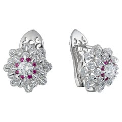 Moiseikin 18 Karat White Gold Diamond Earrings, Waltzing Brilliance Technology