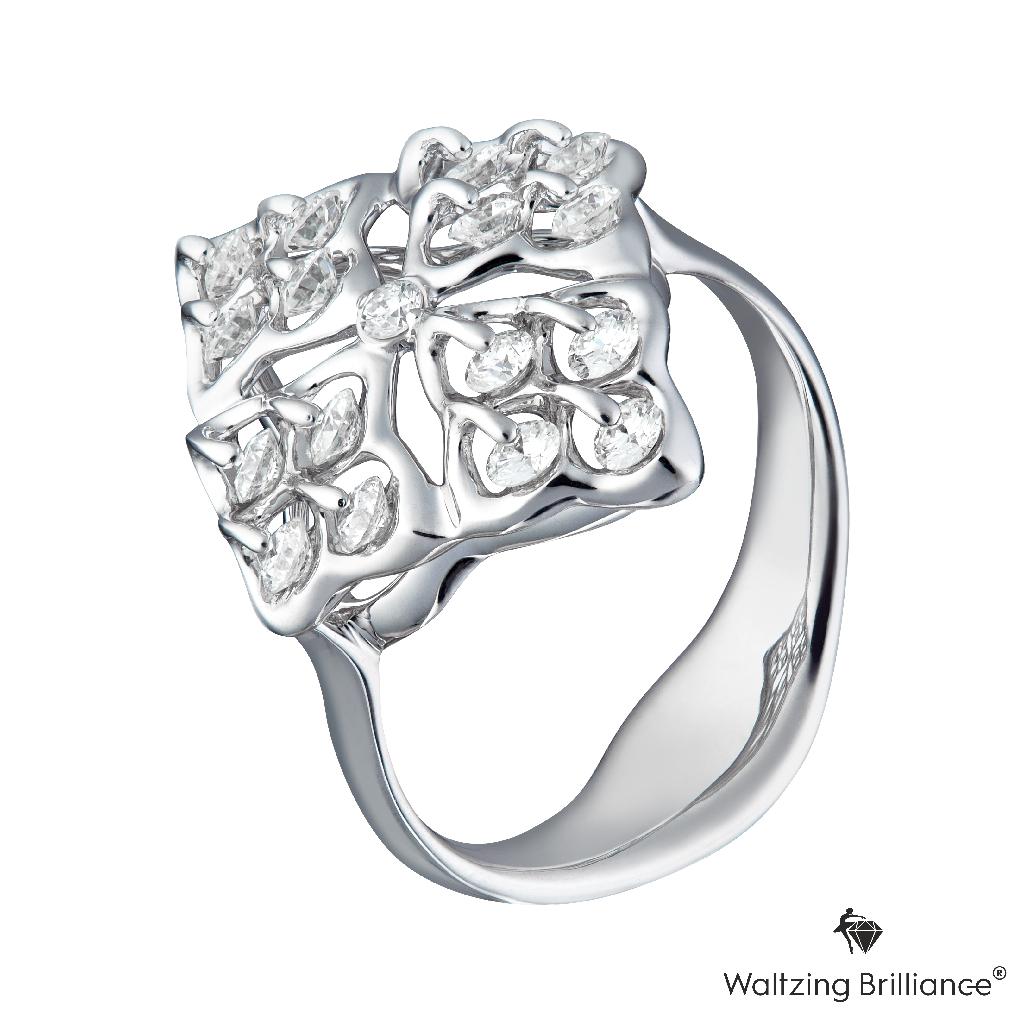 Inspired by famous Russian Ballet, this Prima Star Diamond ring created by MOISEIKIN charms your day with the outstanding brilliant glow. The design is created  with the patented stone setting technology  