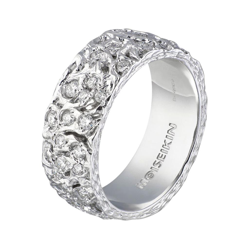 Moiseikin 18 Karat White Gold Diamond Starry Night Infinity Ring For Sale