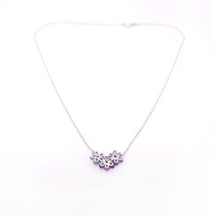 Moiseikin 18 Karat White Gold Fancy Sapphire Diamond Necklace