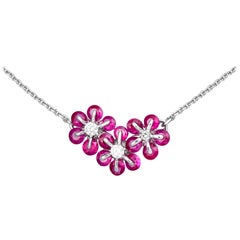 Moiseikin Collier en or blanc 18 carats avec rubis et diamants