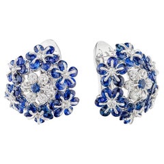 MOISEIKIN Sapphire Diamond  White Gold Earrings