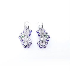 MOISEIKIN 18 Karat White Gold Sapphire Earrings