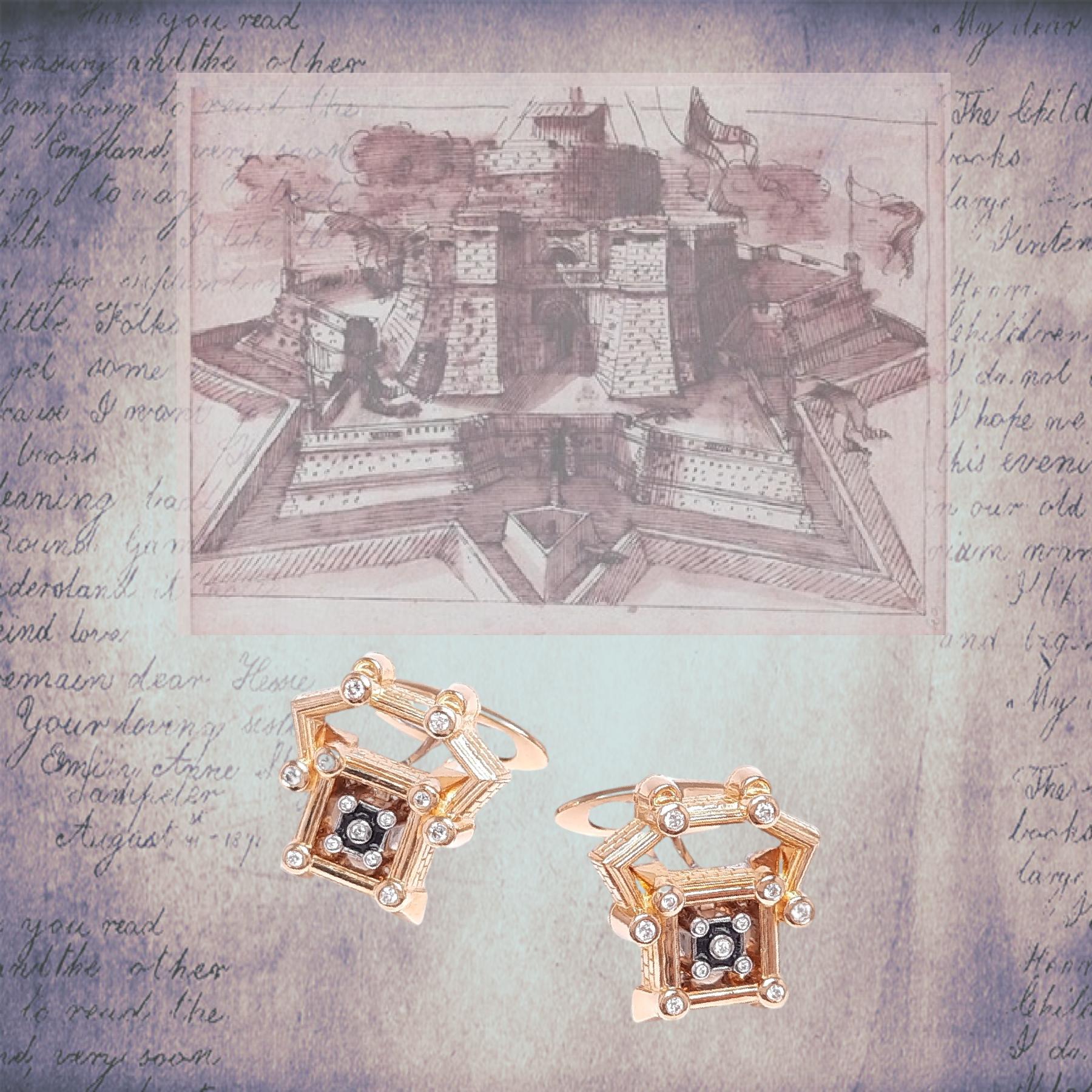 Moiseikin Boutons de manchette en or 18 carats et diamants de la collection 