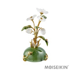 Moiseikin 18 Karat Gold Flower Miniature Chamomile Interior Decoration