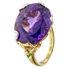 Moiseikin 18K Gold Siberian Amethyst Demantoid Fashion Ring