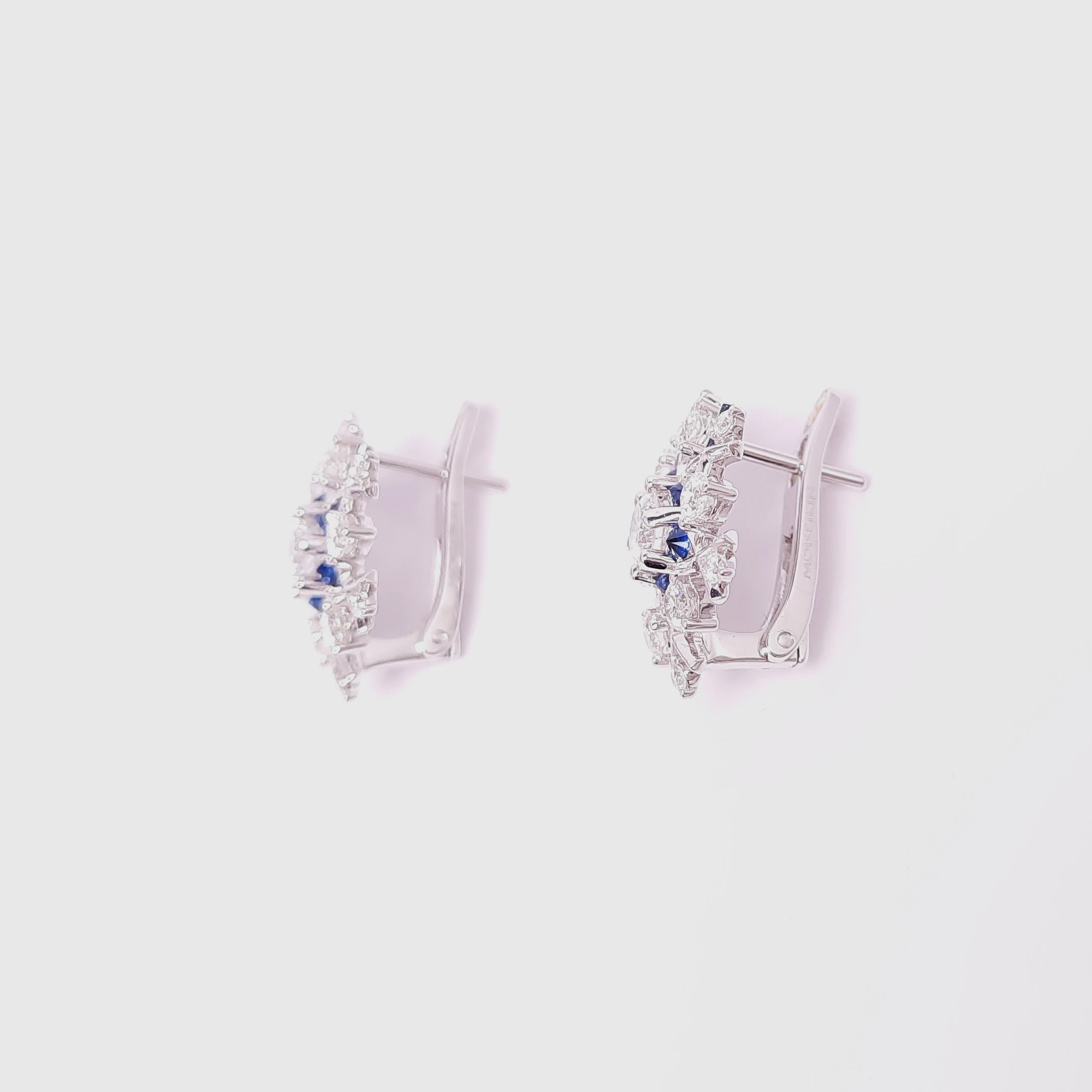 The new year has come, yet it's still the time for powdery snow. MOISEIKIN's diamond earrings from the Snowflake collection remind us of the fairytale of Snow Queen. Radiant blue sapphires are reversely mounted between flawless diamonds, embodying