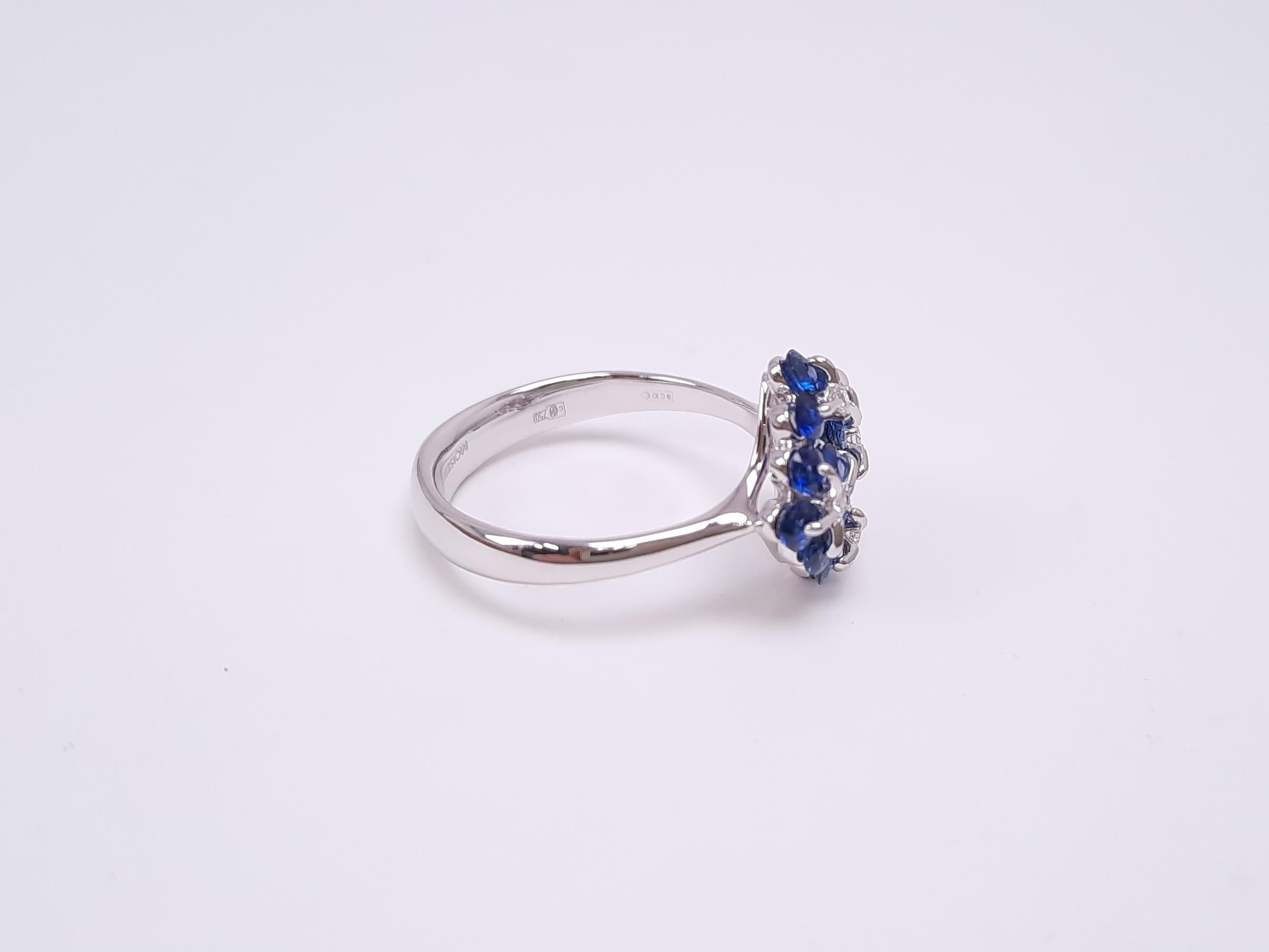 Moiseikin Innovativer Ring aus 18 Karat Weißgold mit 1 Karat Saphir im Zustand „Neu“ in Hong Kong, HK