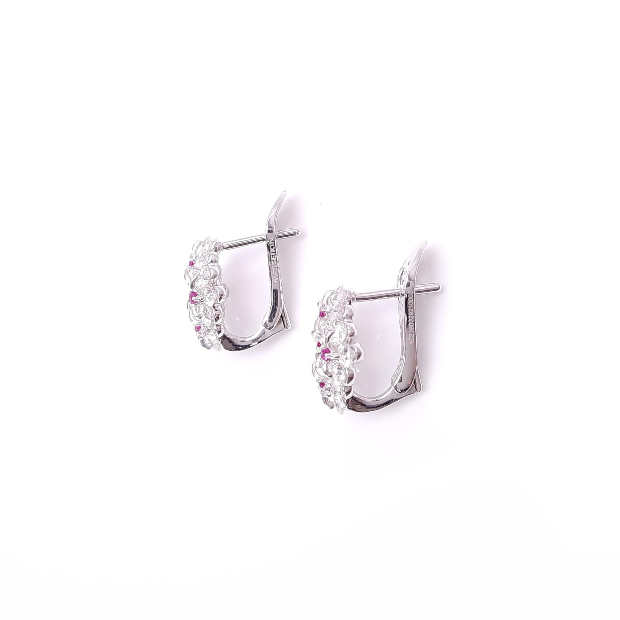 Contemporary Moiseikin 18k White Gold Diamond Innovative Earrings For Sale