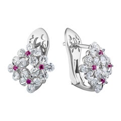 Moiseikin Boucles d'oreilles innovantes en or blanc 18 carats avec diamants