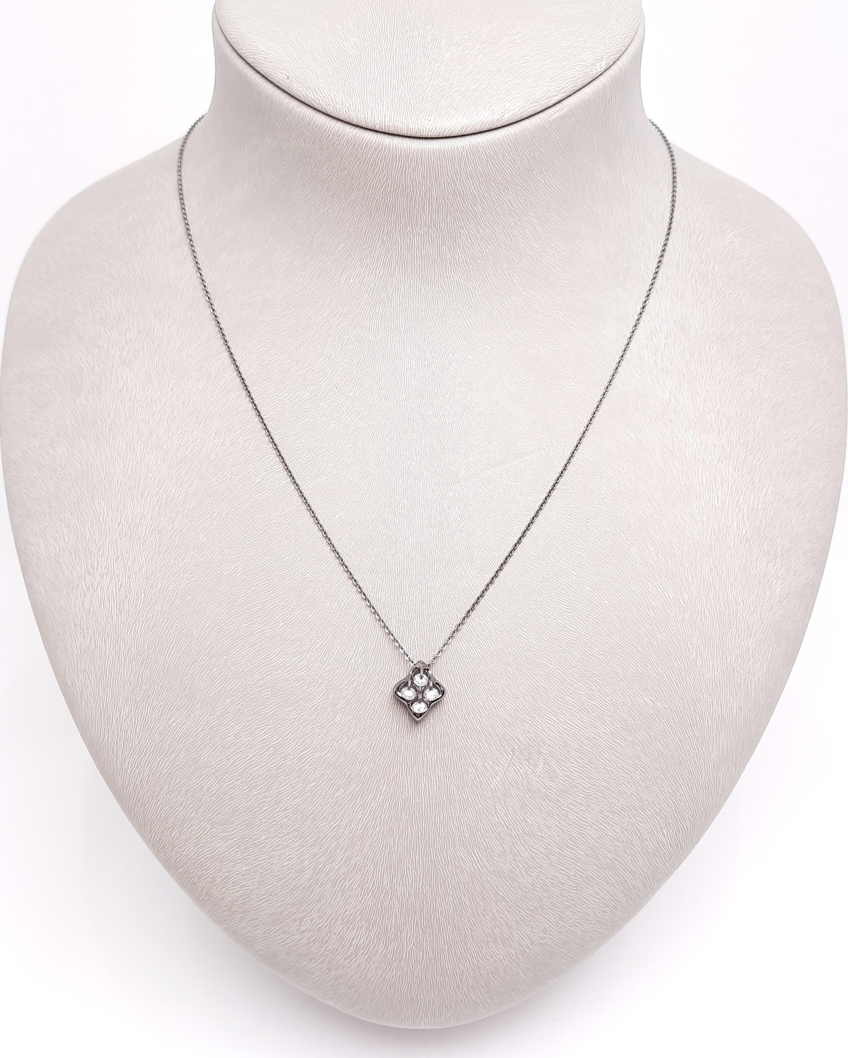 Contemporary Moiseikin 18K White Gold Diamond Necklace Gift Promotion
