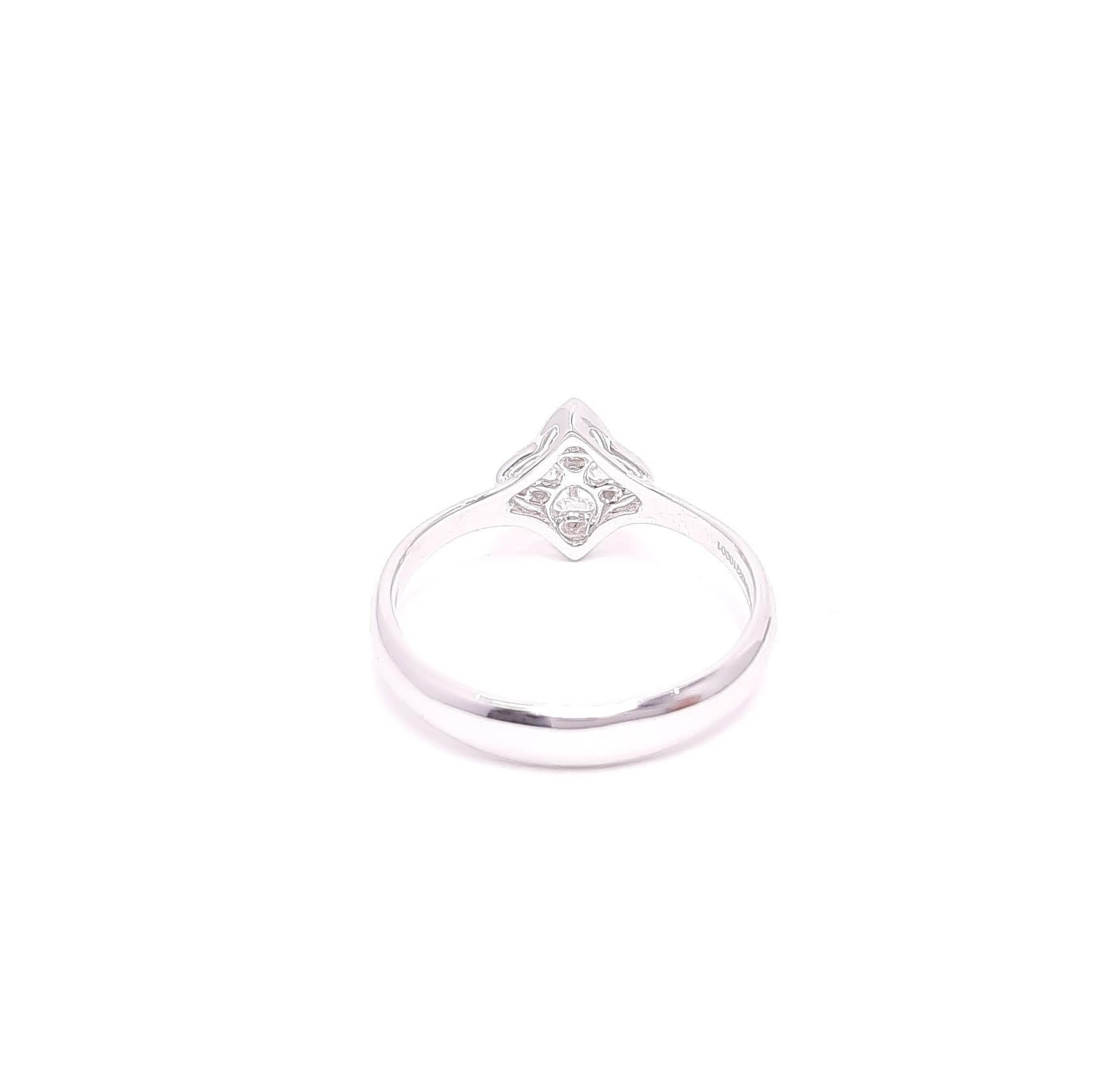 Round Cut MOISEIKIN 18K White Gold Diamond Ring Gift Promotion