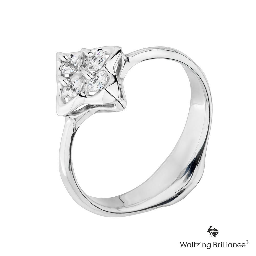 MOISEIKIN 18K White Gold Diamond Ring Gift Promotion