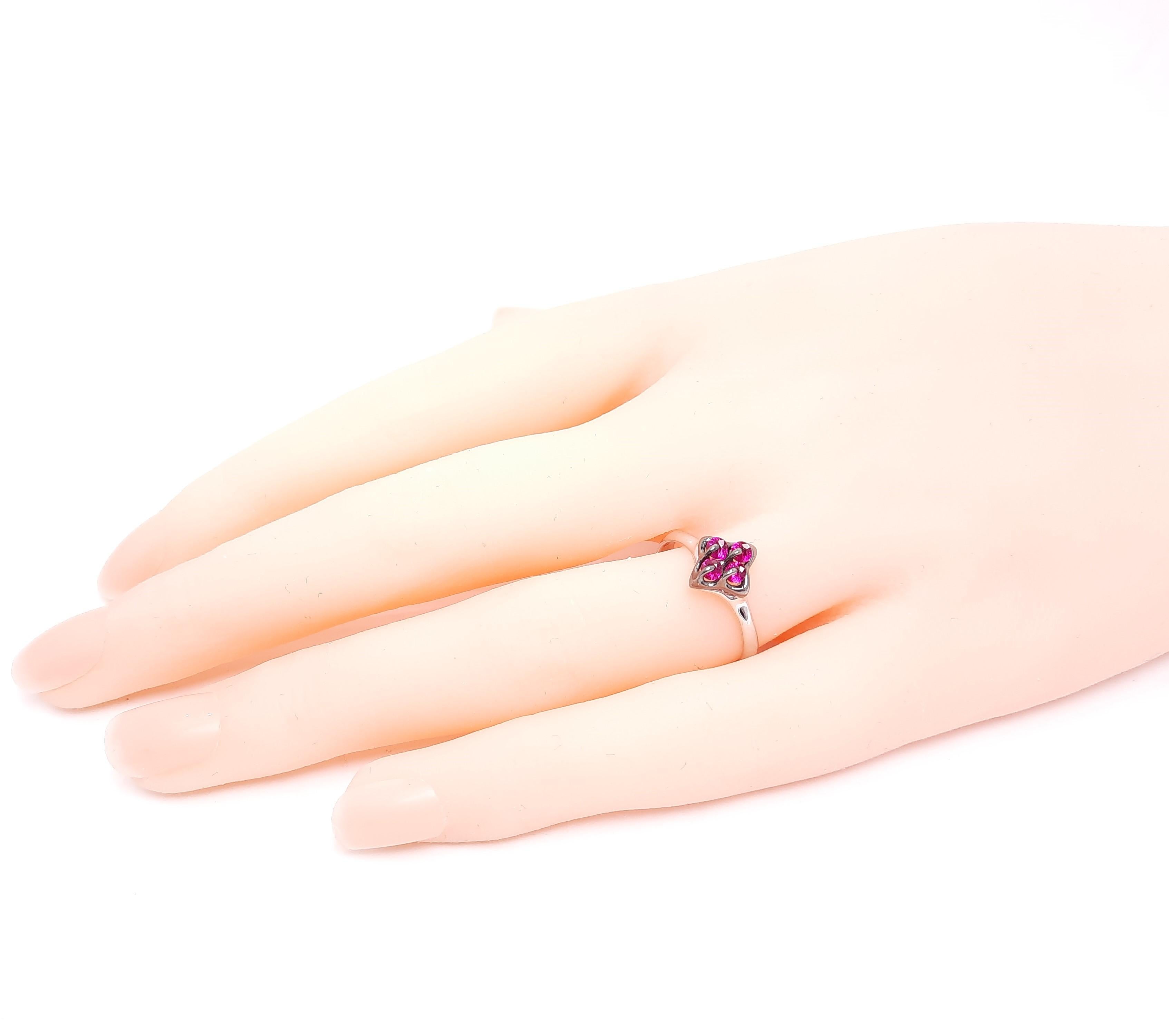 Round Cut Moiseikin 18K White Gold Ruby Ring Gift Promotion