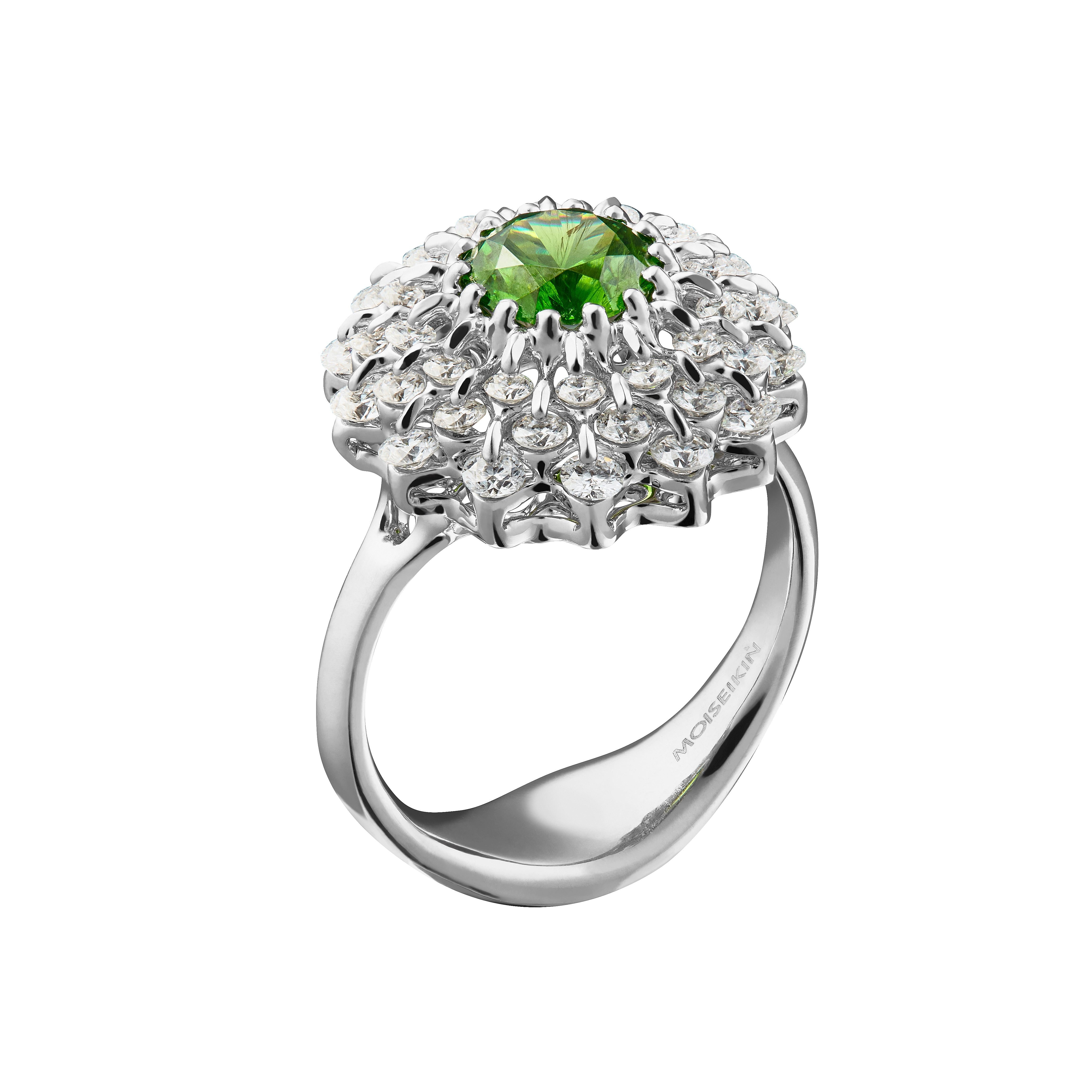 custom demantoid garnet engagement rings