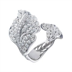 Moiseikin 18 Karat White Gold 2 Carat Diamond Angel Wing Ring