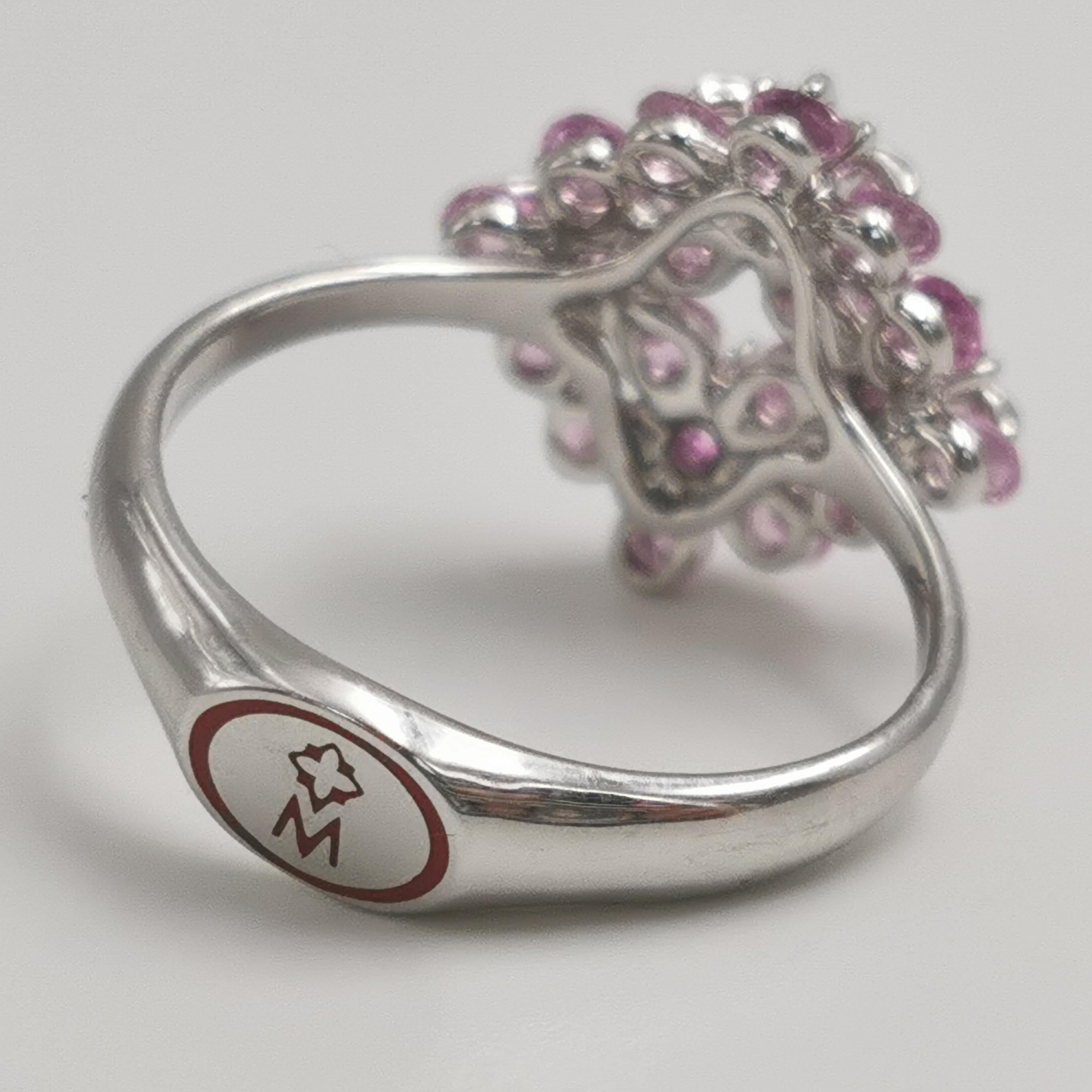 forget-me-not pink sapphire and diamond ring