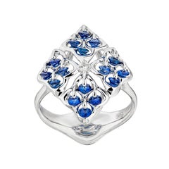 MOISEIKIN 18 Karat Weißgold Saphir-Ring