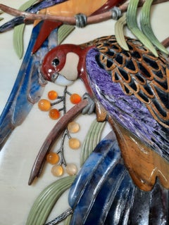 Panneau de mosaïque en pierre de perroquet MOISEIKIN pour intérieur