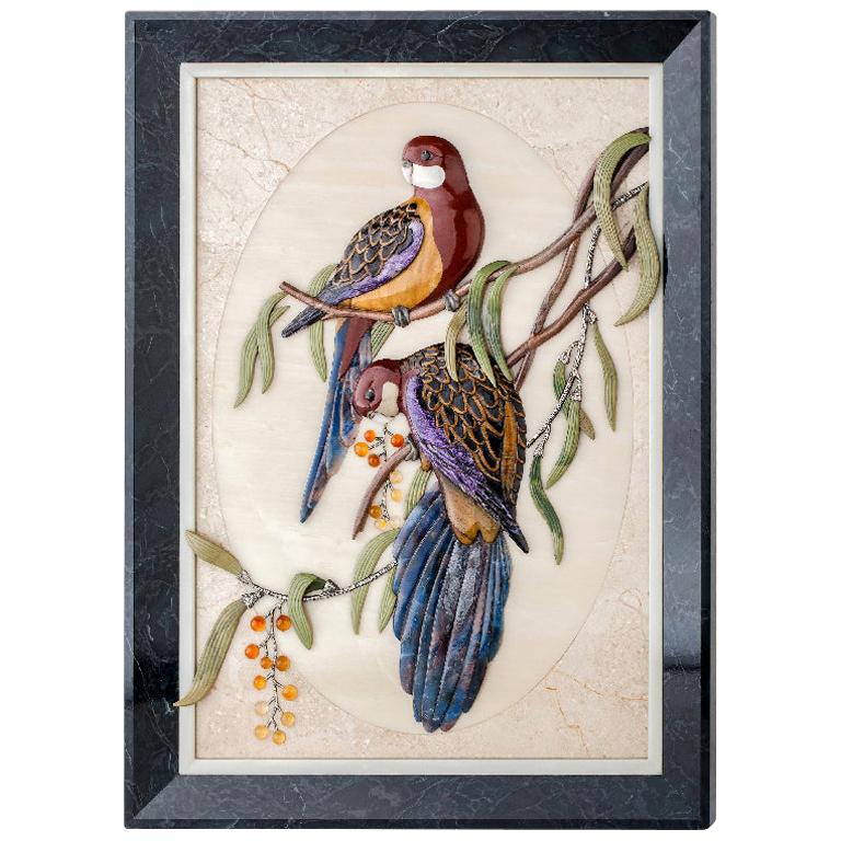 MOISEIKIN Parrot Stone Mosaic Panel for Interior