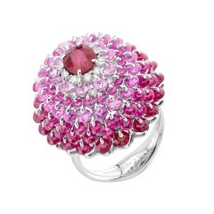 MOISEIKIN Pt950 1.35ct Burmese Ruby Cocktail Ring