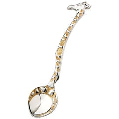 MOISEIKIN Cuillère Girafe en argent Cadeau pour Bébé et Enfants