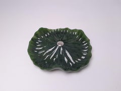 Moiseikin Silver Nephrite Lotus Dessert Plate