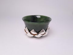 MOISEIKIN Juego de té de loto de nefrita y plata