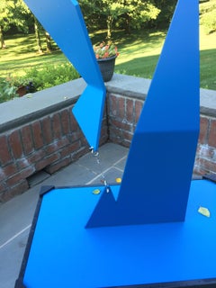 "Mast Boom" Moises Morgenstern Kinetic Sculpture Blue, Black Abstract Modern