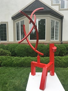 "Red Buck" Moises Morgenstern Kinetic Sculpture Red, Abstract Modern