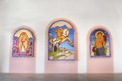 A Quien le Importa- Canvas, Glitter, Yarn, Figurative, Abstract, Crochet, Paint