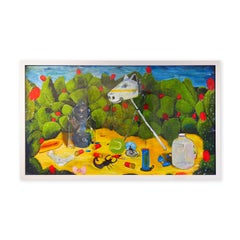 "Encuentros" Contemporary Surrealist Desert Landscape with A Hobby Horse