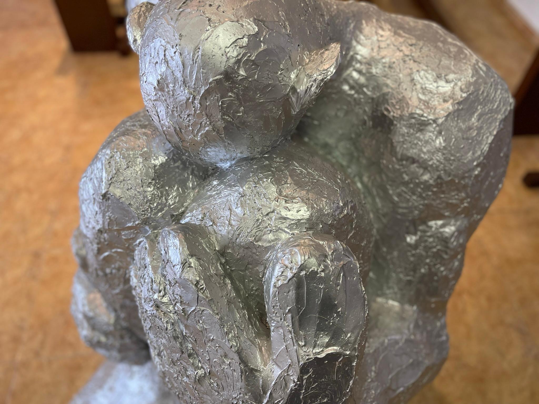 Abstract Men Large Sculpture Silver Resin Indoor / Outdoor 7