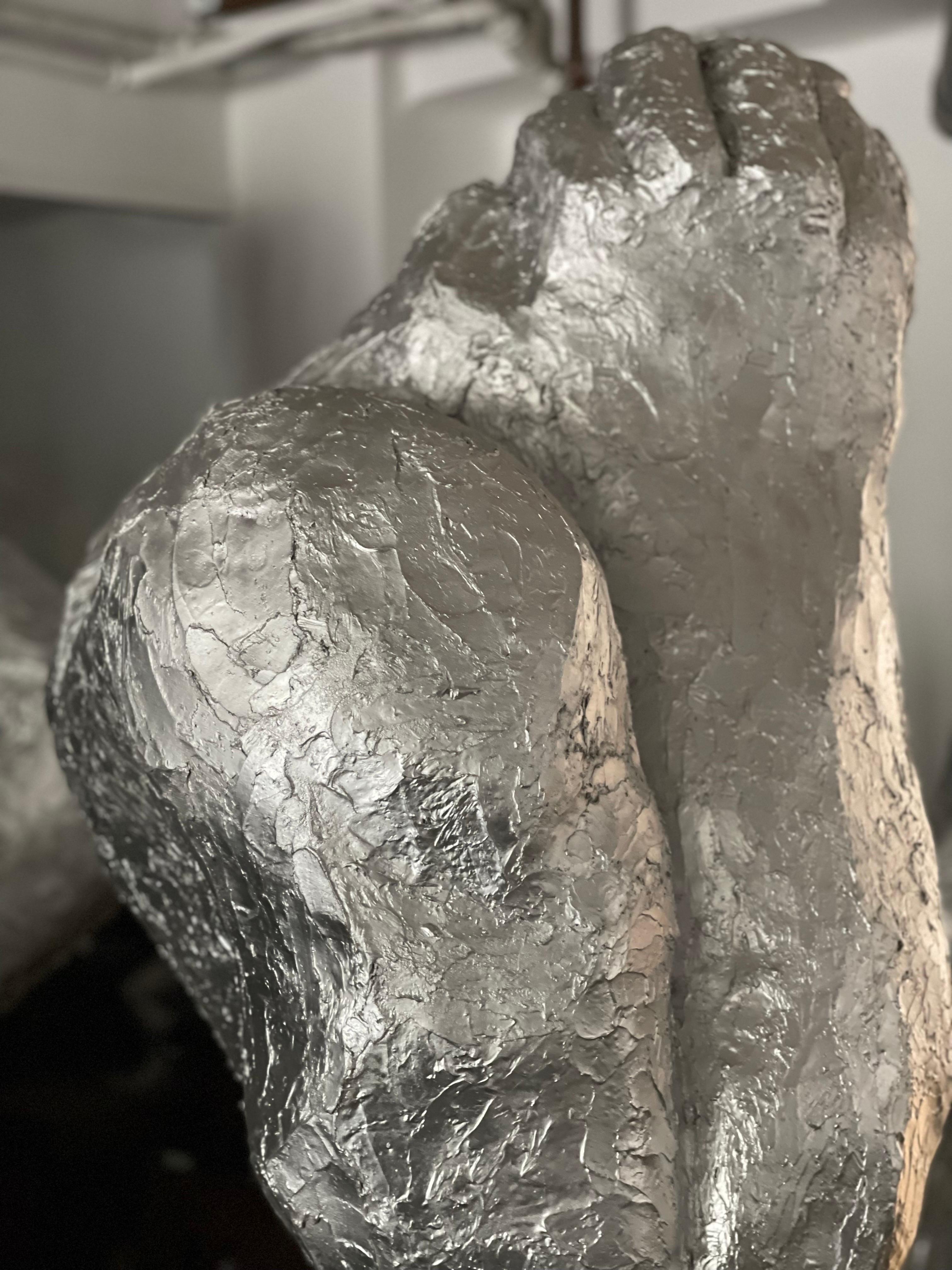 Abstract Men Large Sculpture Silver Resin Indoor / Outdoor For Sale 1