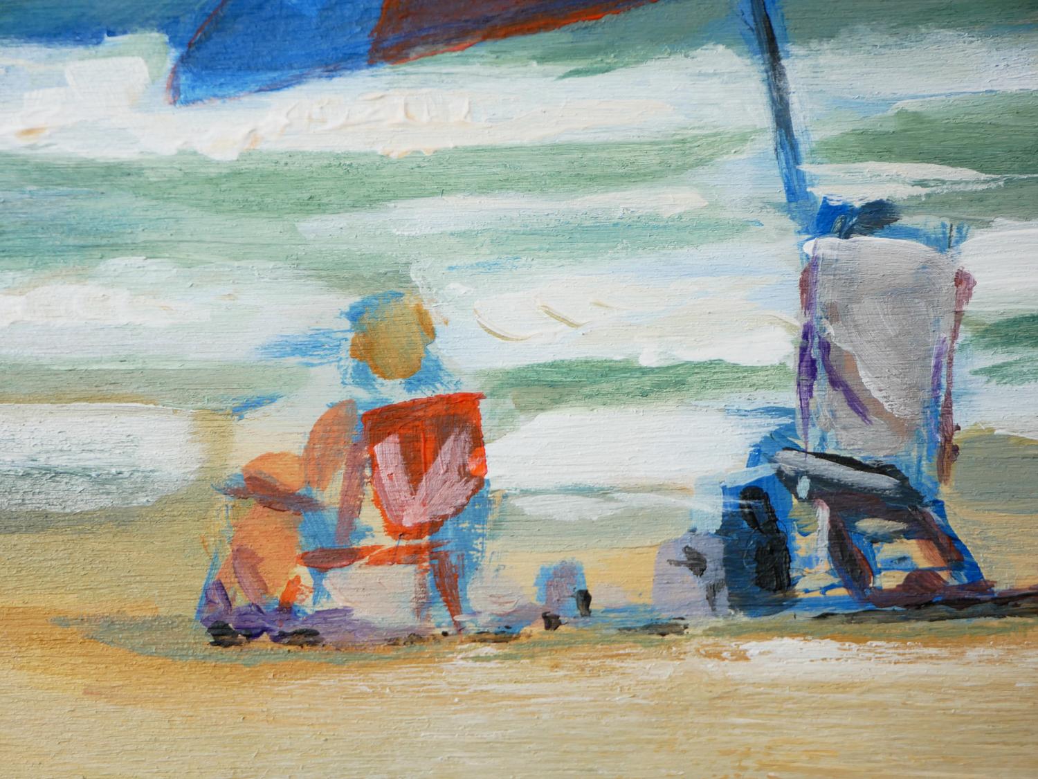 Impressionistisches zeitgenössisches Strandlandschaftsgemälde „Galveston Beach, TX“ im Angebot 6