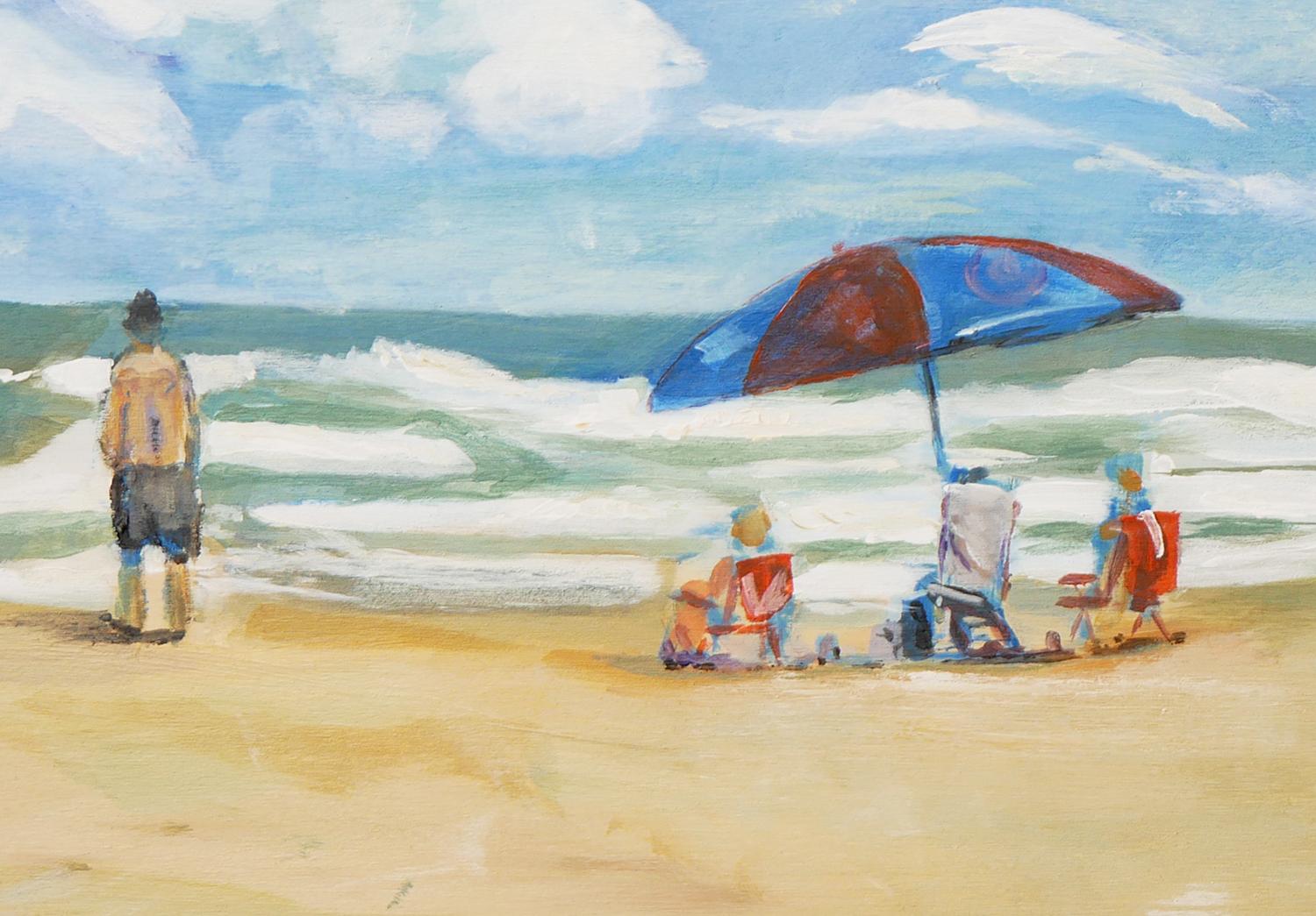 Impressionistisches zeitgenössisches Strandlandschaftsgemälde „Galveston Beach, TX“ im Angebot 3